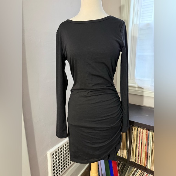 BTFBM Black Ruched Asymmetrical  Bodycon Mini Dress – NWT Size Small - Picture 9 of 13